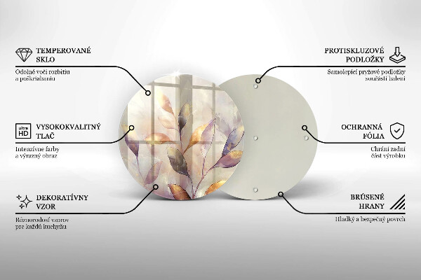 Glas Ceranfeldabdeckung Spritzschutz Bemalte Boho-Blätter