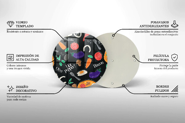 Glas Herdabdeckplatte Lebensmittelillustration