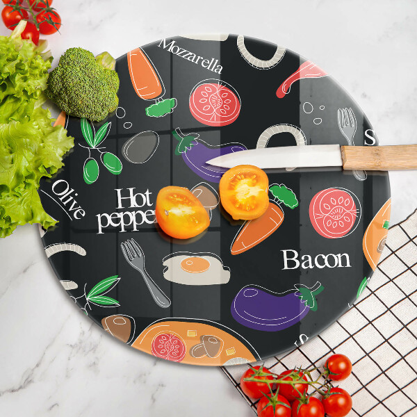 Glas Herdabdeckplatte Lebensmittelillustration