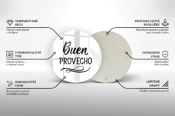 Glas Ceranfeldabdeckung Spritzschutz Buen provecho