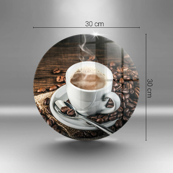 Glas Ceranfeldabdeckung Spritzschutz Tasse und Kaffeebohnen