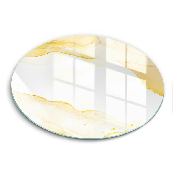Glas Herdabdeckplatte Goldene Abstraktion