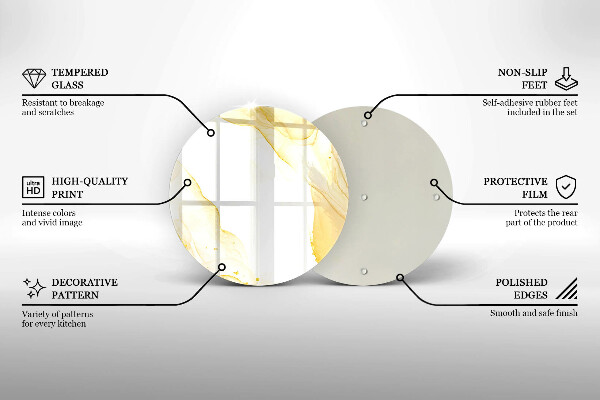 Glas Herdabdeckplatte Goldene Abstraktion