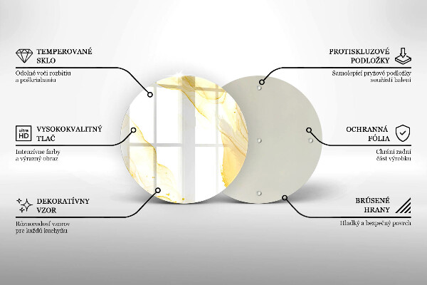 Glas Herdabdeckplatte Goldene Abstraktion