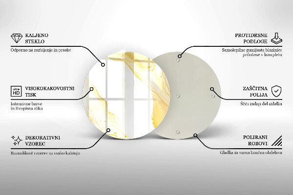 Glas Herdabdeckplatte Goldene Abstraktion