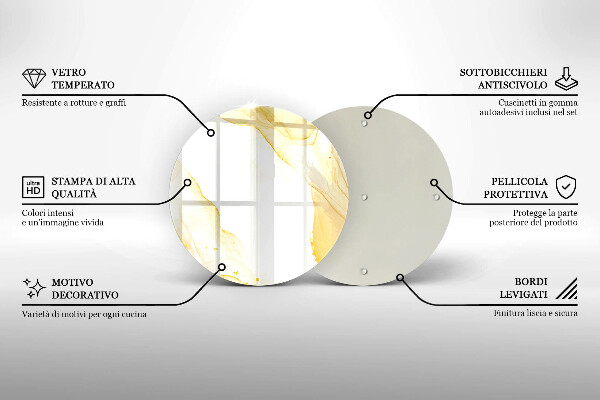 Glas Herdabdeckplatte Goldene Abstraktion