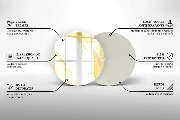 Glas Herdabdeckplatte Goldene Abstraktion