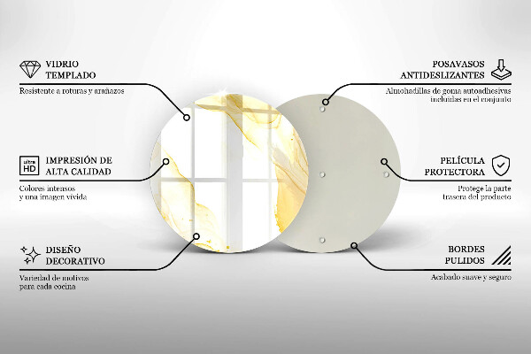 Glas Herdabdeckplatte Goldene Abstraktion