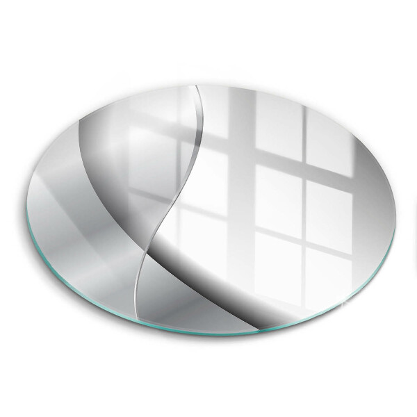 Glas Herdabdeckplatte Abstraktion aus silbernem Metall
