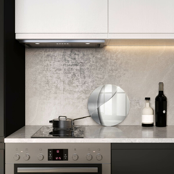 Glas Herdabdeckplatte Abstraktion aus silbernem Metall