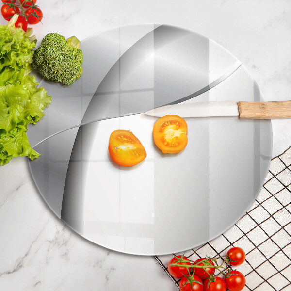 Glas Herdabdeckplatte Abstraktion aus silbernem Metall