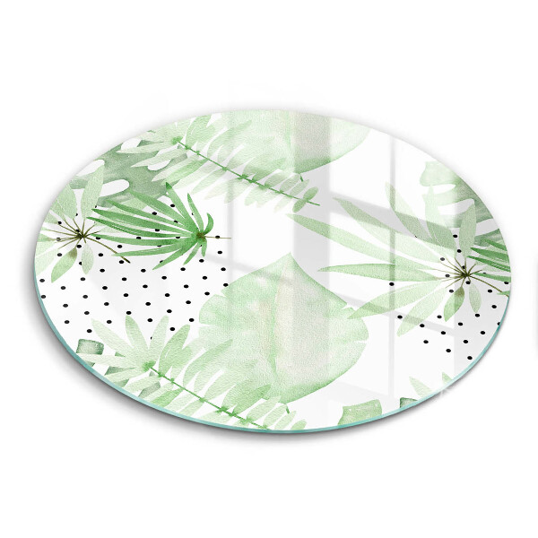 Glas Herdabdeckplatte Aquarellblätter