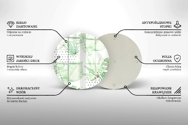 Glas Herdabdeckplatte Aquarellblätter
