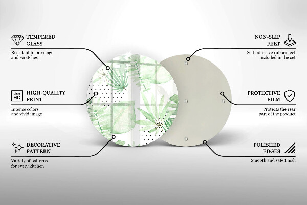 Glas Herdabdeckplatte Aquarellblätter