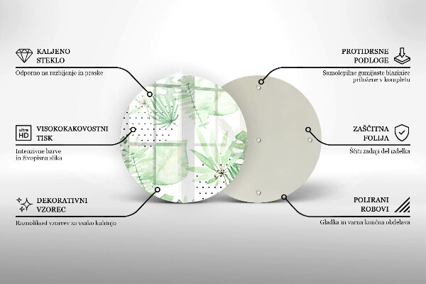 Glas Herdabdeckplatte Aquarellblätter