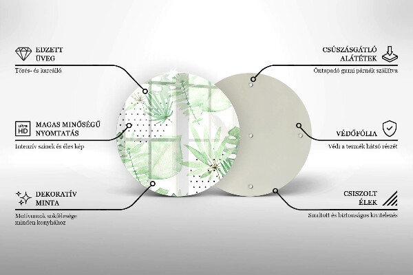 Glas Herdabdeckplatte Aquarellblätter