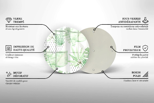 Glas Herdabdeckplatte Aquarellblätter