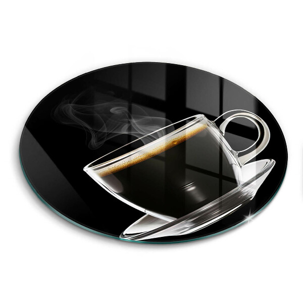 Glas Herdabdeckplatte Ein Glas heißer Kaffee