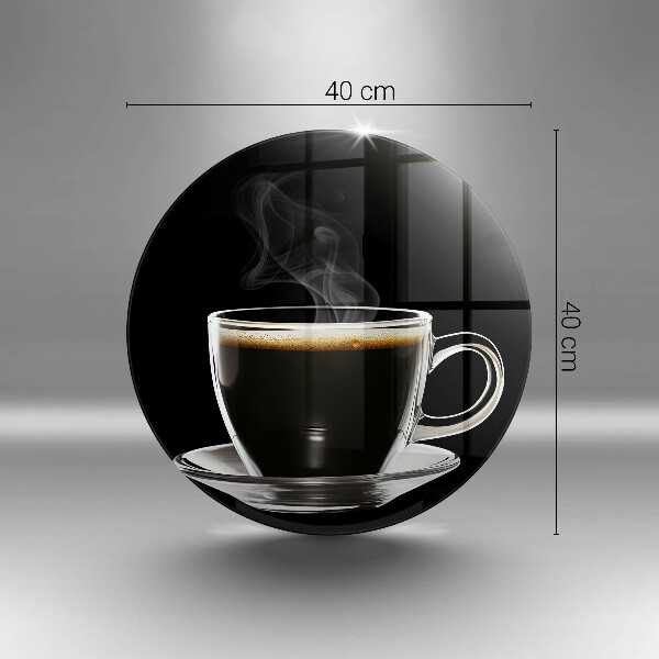 Glas Herdabdeckplatte Ein Glas heißer Kaffee