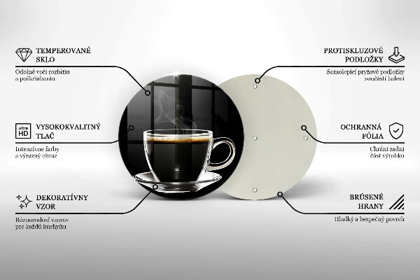 Glas Herdabdeckplatte Ein Glas heißer Kaffee