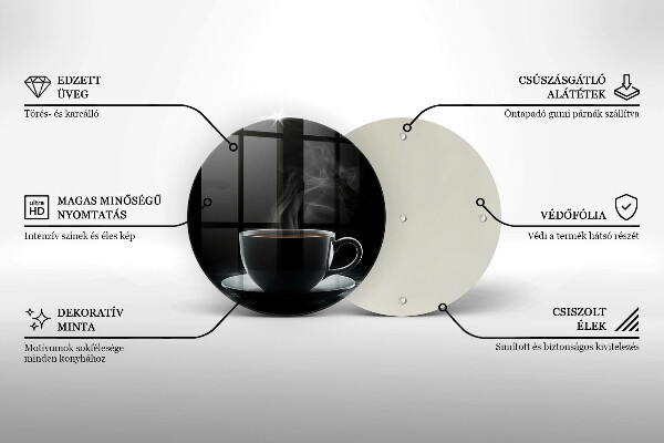 Glas Herdabdeckplatte Heiße Tasse Kaffee