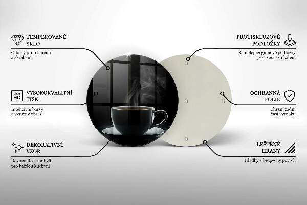 Glas Herdabdeckplatte Heiße Tasse Kaffee