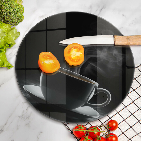 Glas Herdabdeckplatte Heiße Tasse Kaffee