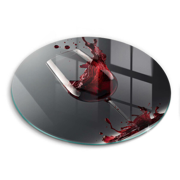 Glas Herdabdeckplatte Rotwein im Glas
