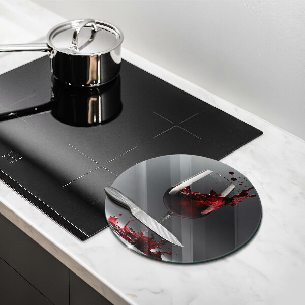 Glas Herdabdeckplatte Rotwein im Glas