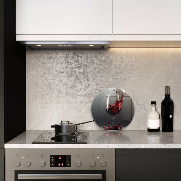 Glas Herdabdeckplatte Rotwein im Glas