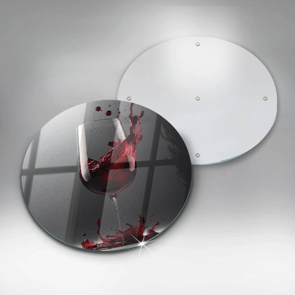 Glas Herdabdeckplatte Rotwein im Glas