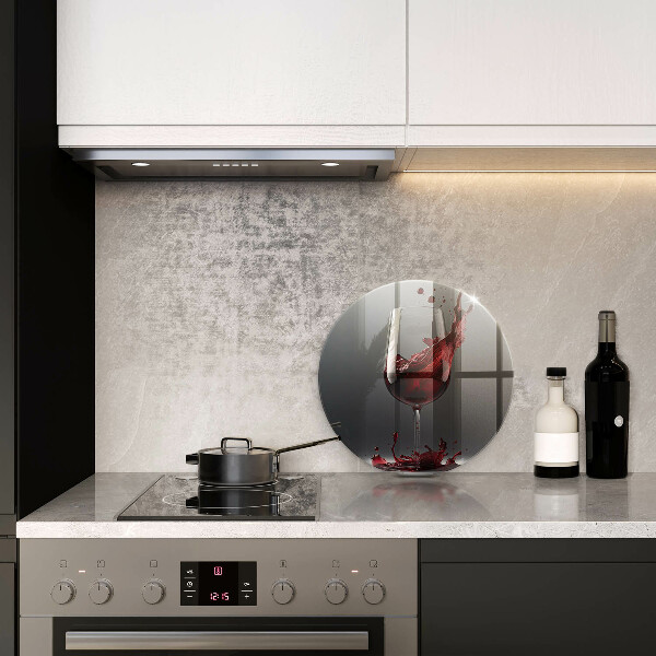 Glas Herdabdeckplatte Rotwein im Glas