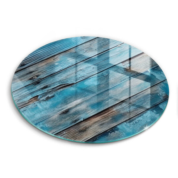 Glas Herdabdeckplatte Blaue alte Bretter