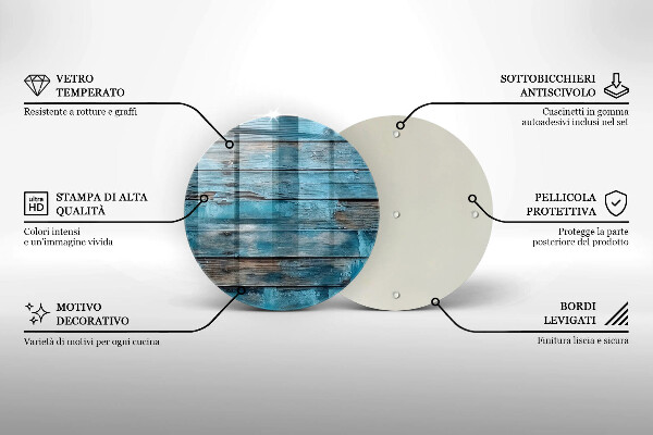 Glas Herdabdeckplatte Blaue alte Bretter