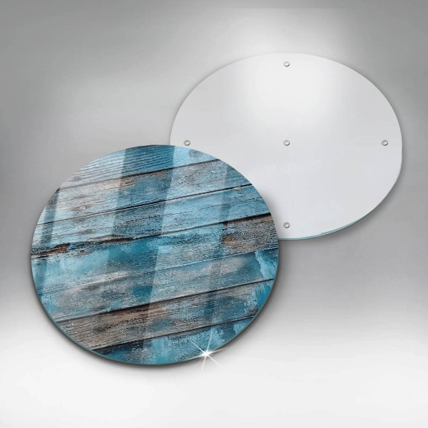 Glas Herdabdeckplatte Blaue alte Bretter