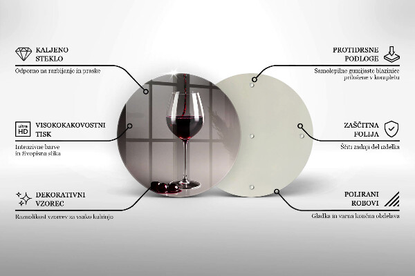 Glas Herdabdeckplatte Glas und Trauben