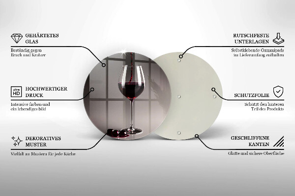 Glas Herdabdeckplatte Glas und Trauben