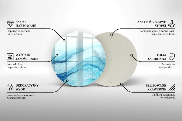 Glas Herdabdeckplatte Abstrakte Wellen