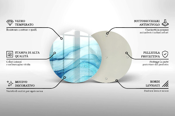 Glas Herdabdeckplatte Abstrakte Wellen