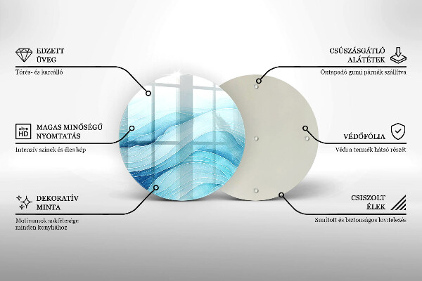 Glas Herdabdeckplatte Abstrakte Wellen