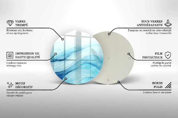 Glas Herdabdeckplatte Abstrakte Wellen