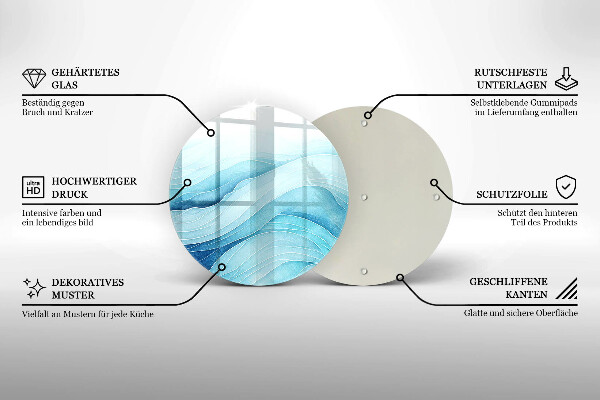Glas Herdabdeckplatte Abstrakte Wellen