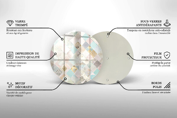 Glas Herdabdeckplatte Pastellkomposition