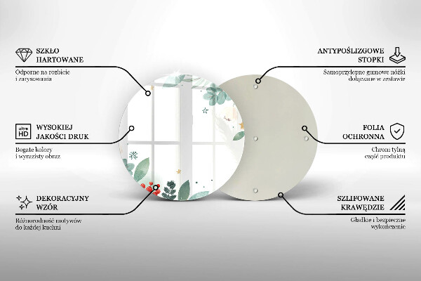 Glas Herdabdeckplatte Aquarellblätter