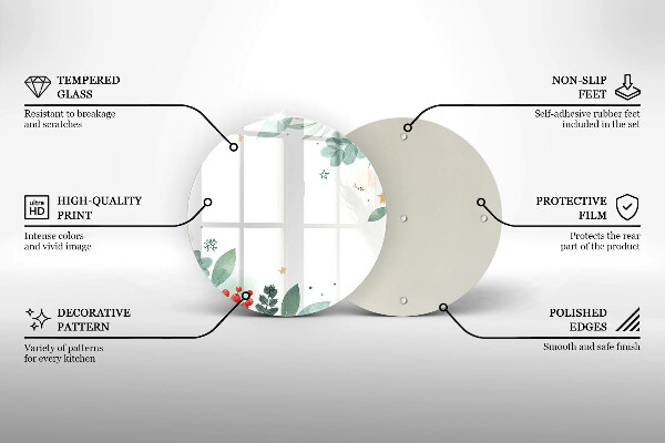 Glas Herdabdeckplatte Aquarellblätter