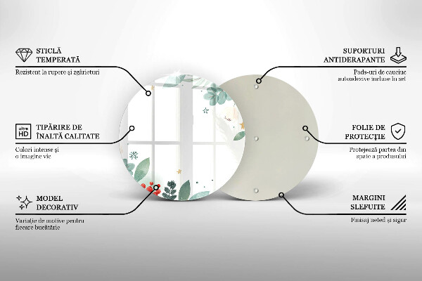 Glas Herdabdeckplatte Aquarellblätter