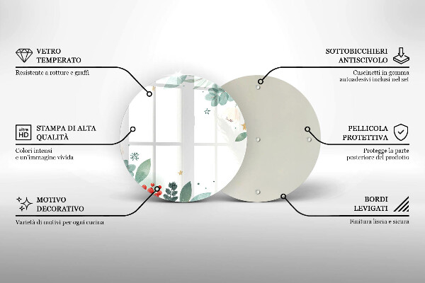 Glas Herdabdeckplatte Aquarellblätter