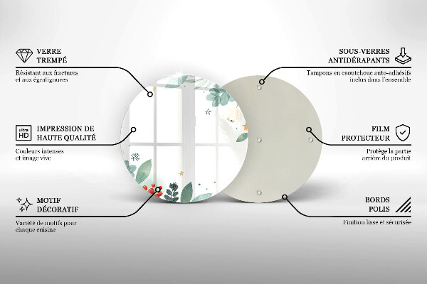 Glas Herdabdeckplatte Aquarellblätter
