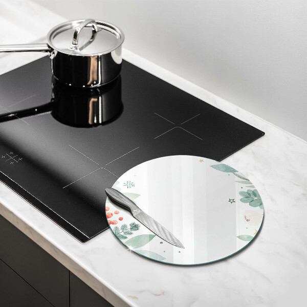 Glas Herdabdeckplatte Aquarellblätter