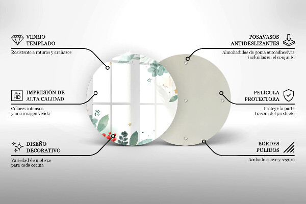 Glas Herdabdeckplatte Aquarellblätter